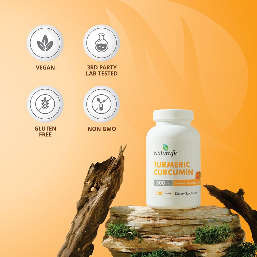 Naturafic Turmeric Curcumin - étiquette non-OGM sur l’emballage