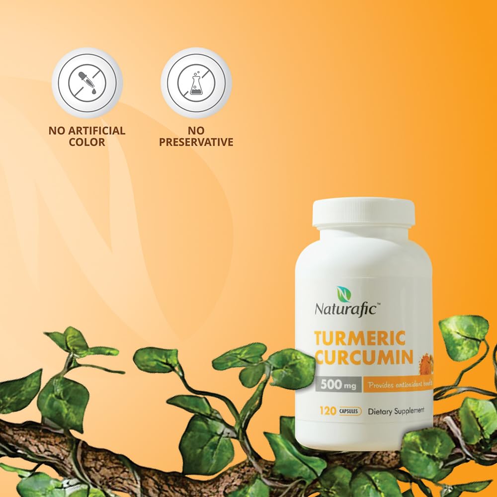 Naturafic Turmeric Curcumin - étiquette sans gluten pour régimes sensibles