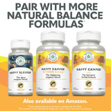 Natural Balance Happy Camper — vue du plan de travail avec conseils d’usage quotidiens.