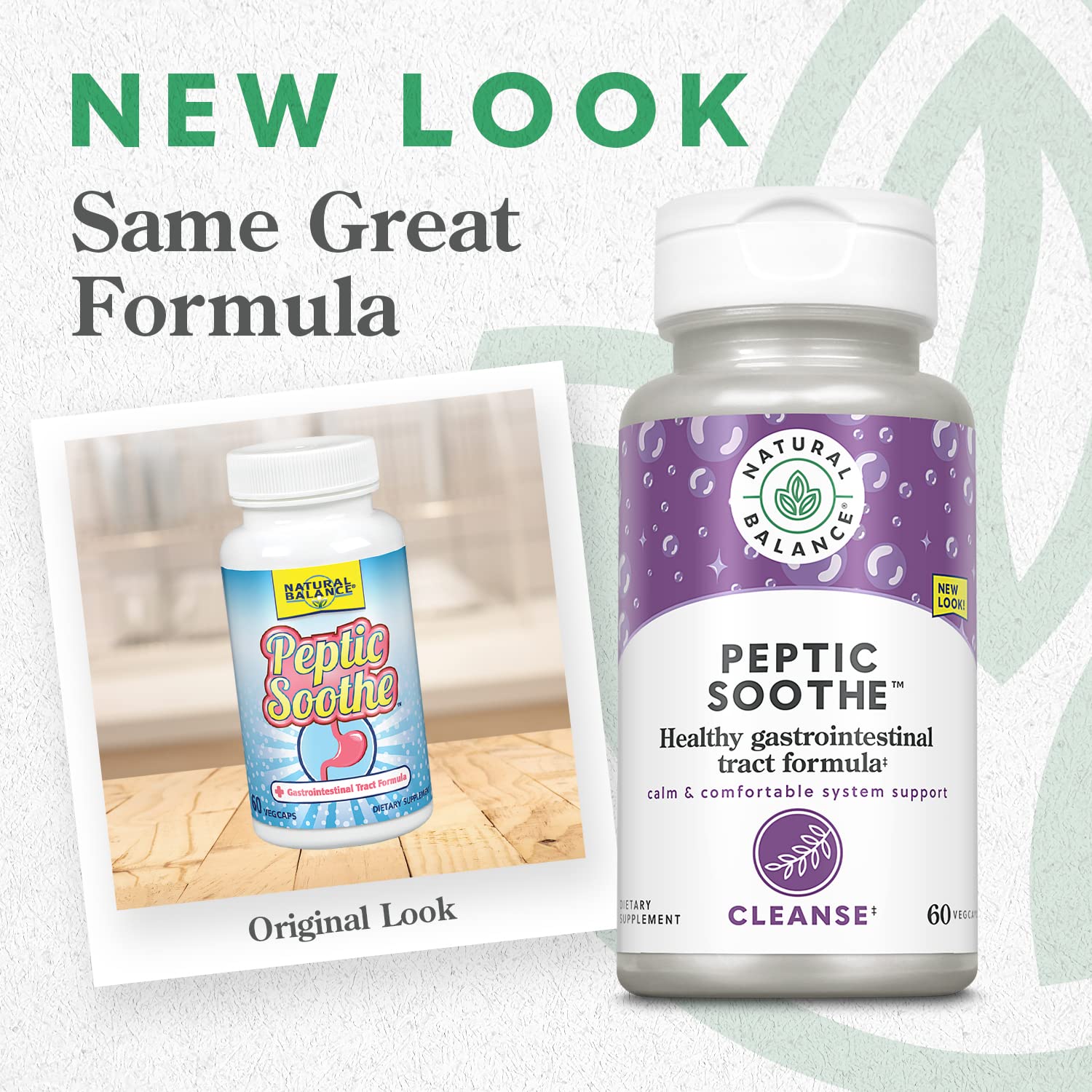 Natural Balance Peptic Soothe, capsules végétales, soutien estomac et intestin.