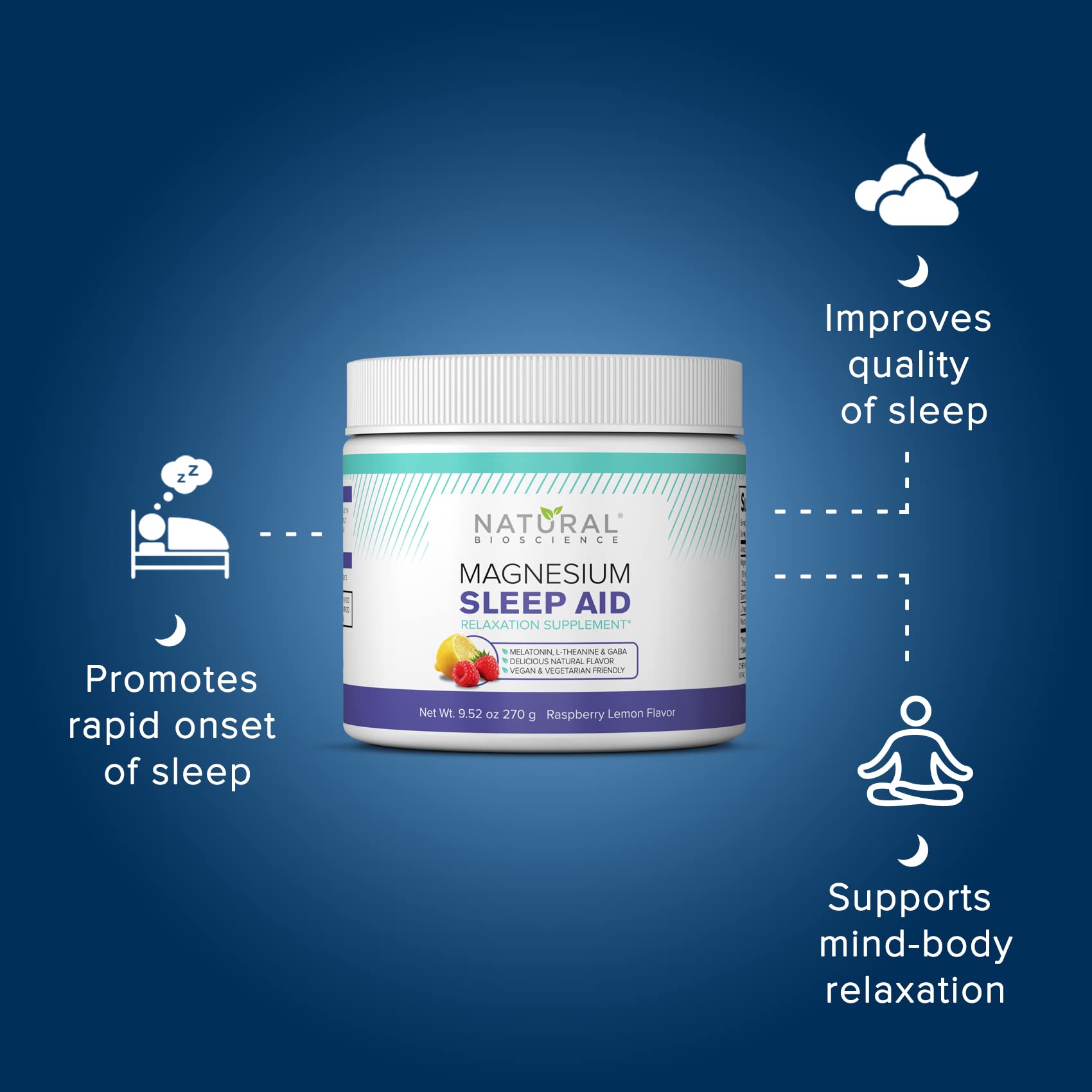 Saveur Framboise-Citron de Magnesium Sleep Nuit pour une dégustation agréable avant le coucher.