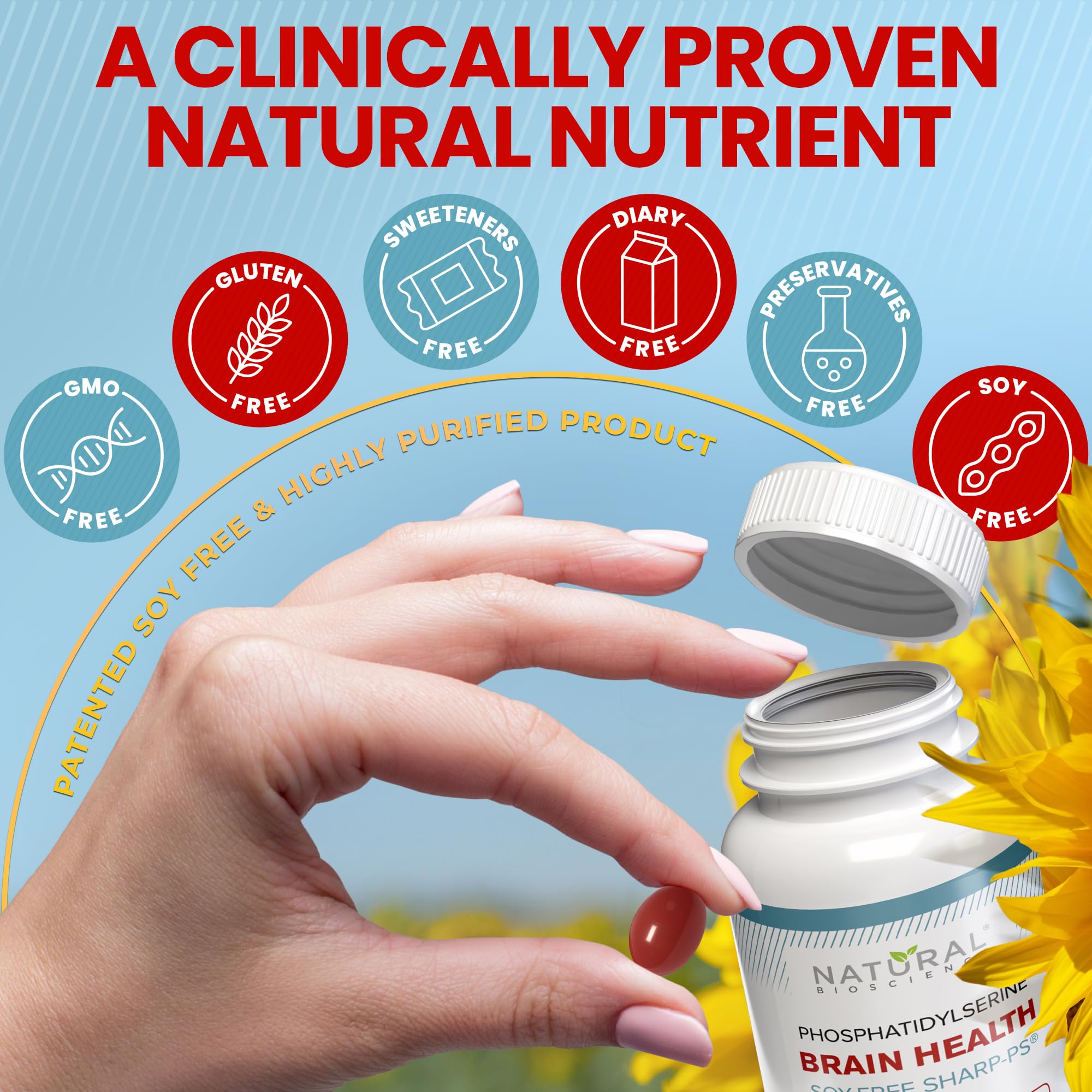 Natural BioScience PS100, emballage boîte avec informations sur la formulation.