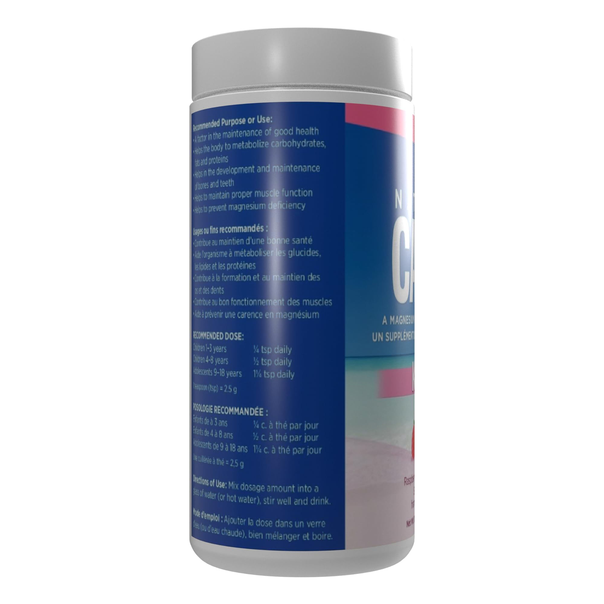 Natural Calm magnésium citrate, poudre; usage quotidien chez les enfants