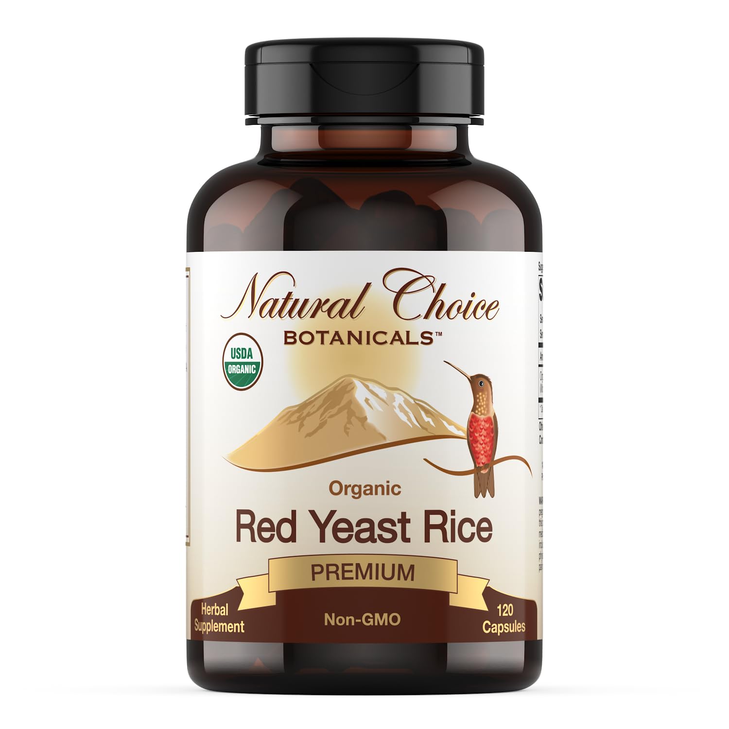 Natural Choice Botanicals photo emballage capsules riz-levure rouge pour usage quotidien.