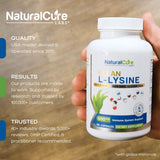 Natural Cure Labs L-Lysine 600 mg – boîte compacte prête à ranger.