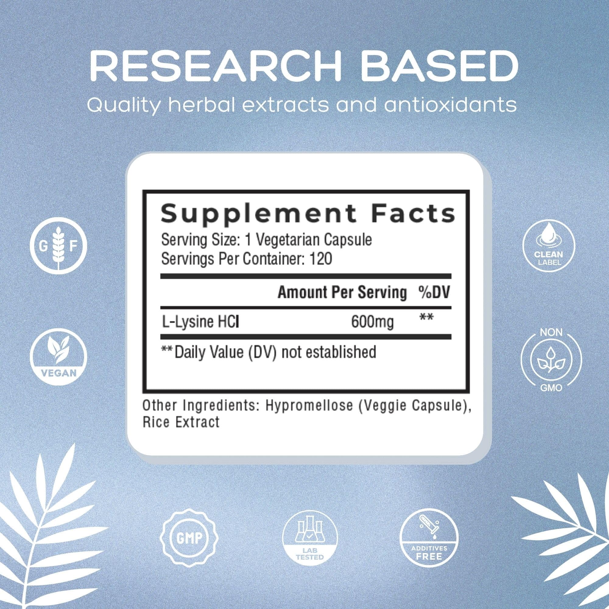 Natural Cure Labs L-Lysine 600 mg – capsules facile à intégrer dans une routine.