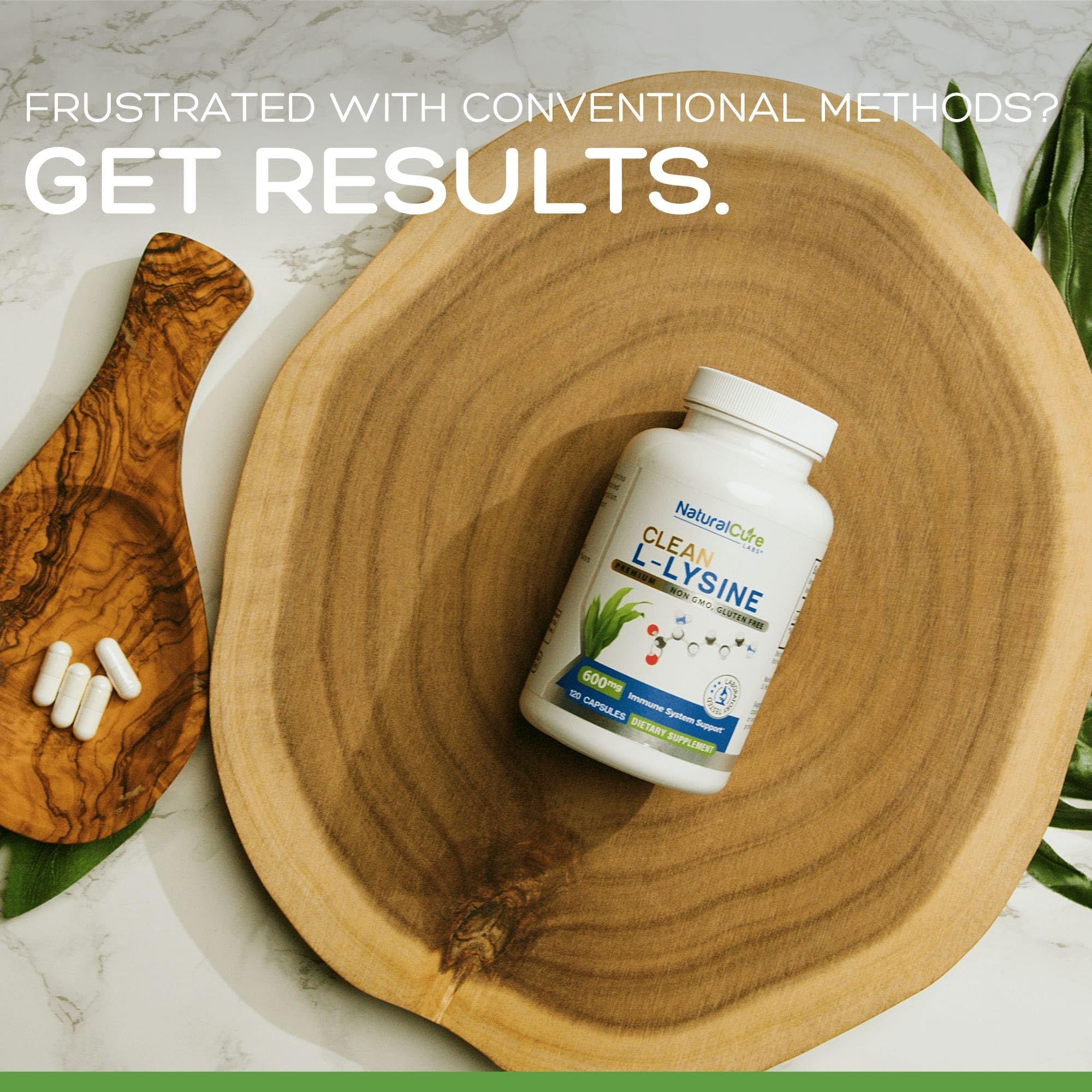 Natural Cure Labs L-Lysine 600 mg – formule fabriquée aux États‑Unis.