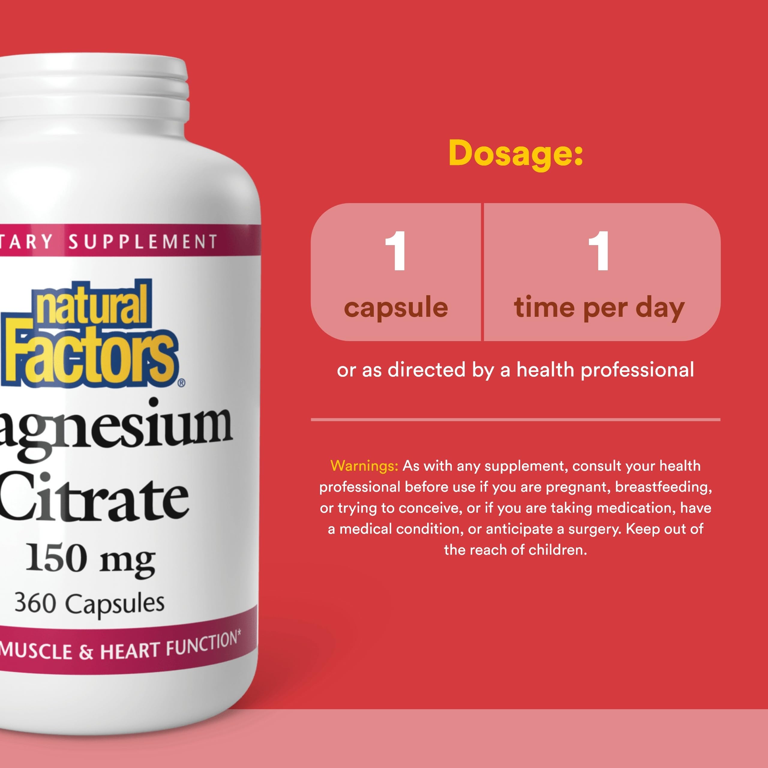 Natural Factors Absorption amelioree par citrate, meilleure biodisponibilité