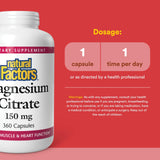 Natural Factors Absorption amelioree par citrate, meilleure biodisponibilité