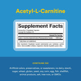 Natural Factors Acétyl L-Carnitine 500 mg, doseur intégré pour dosage précis.