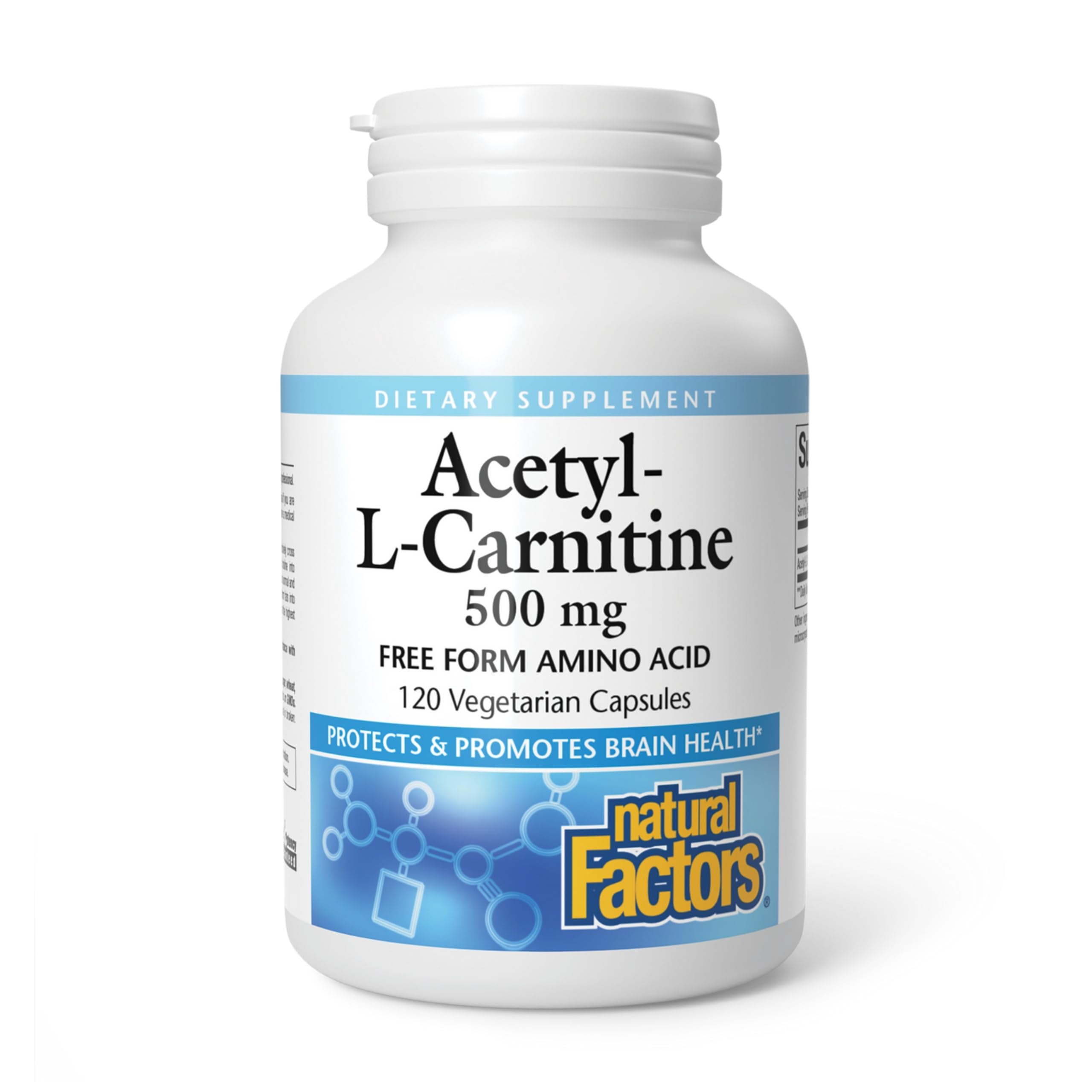 Natural Factors Acétyl L-Carnitine – Bouteille et gélules pour mémoire et concentration