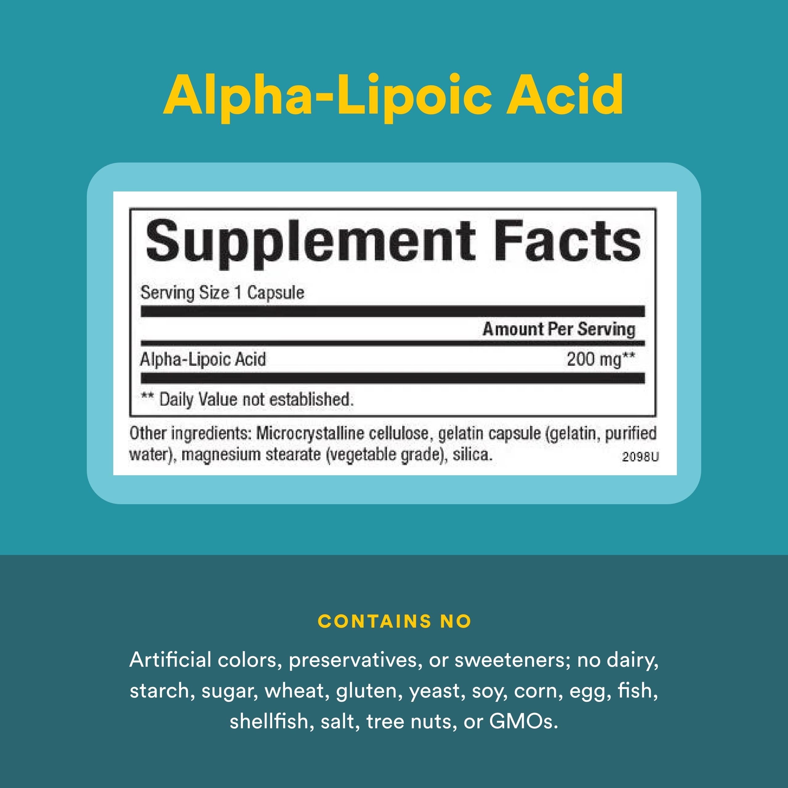 Natural Factors acide alpha-lipoïque 200 mg – etiquette claire et informative.