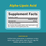 Natural Factors acide alpha-lipoïque 200 mg – etiquette claire et informative.