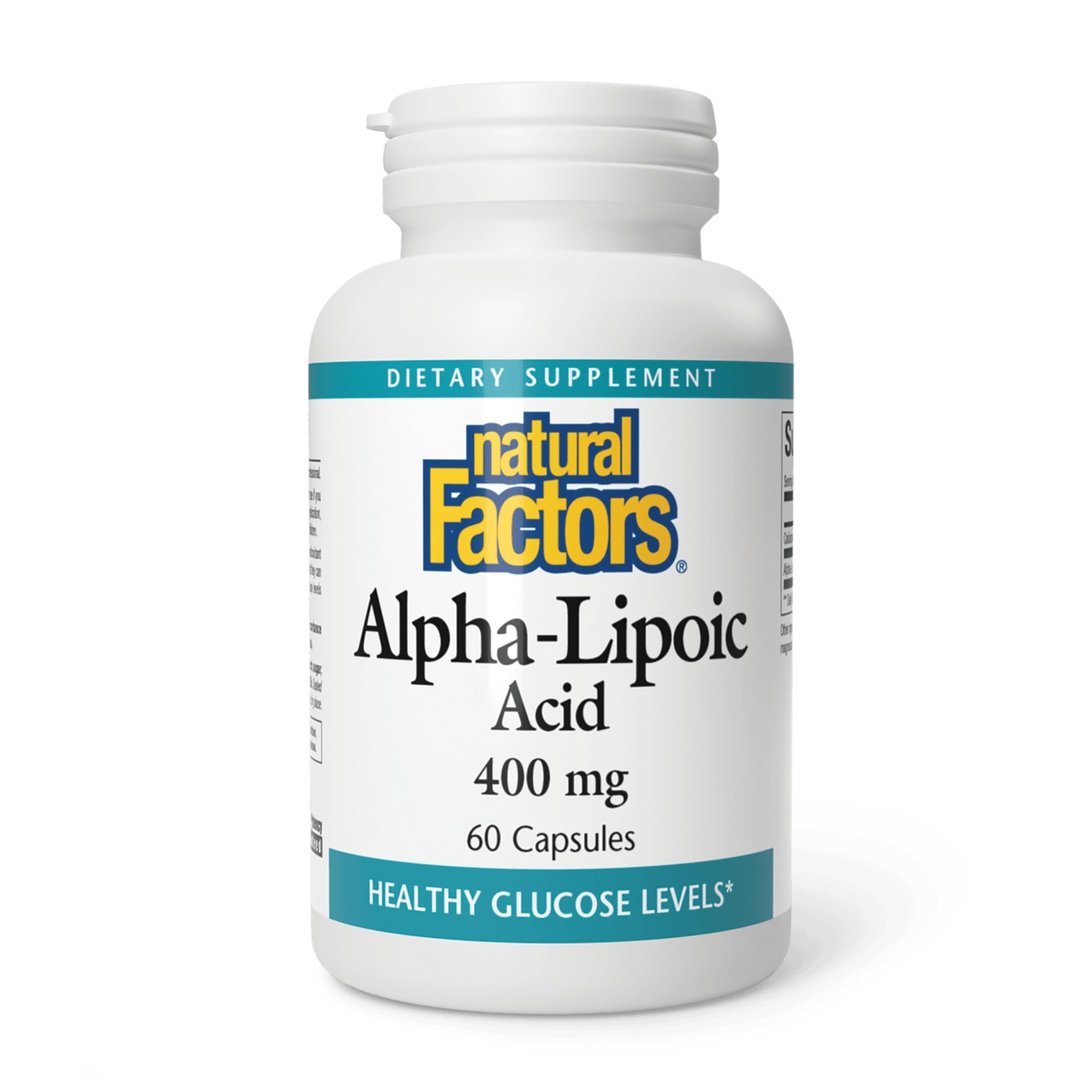 Natural Factors acide alpha-lipoïque – bouteille, soutien antioxydant quotidien.