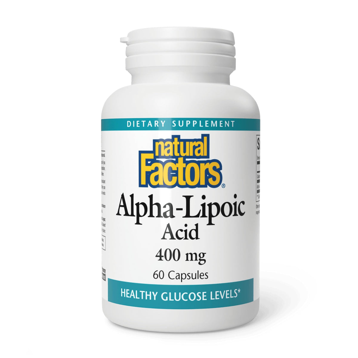 Natural Factors acide alpha-lipoïque – bouteille, soutien antioxydant quotidien.