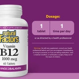 Certifications tierces pour Natural Factors B12 1000 µg – pureté et traçabilité.