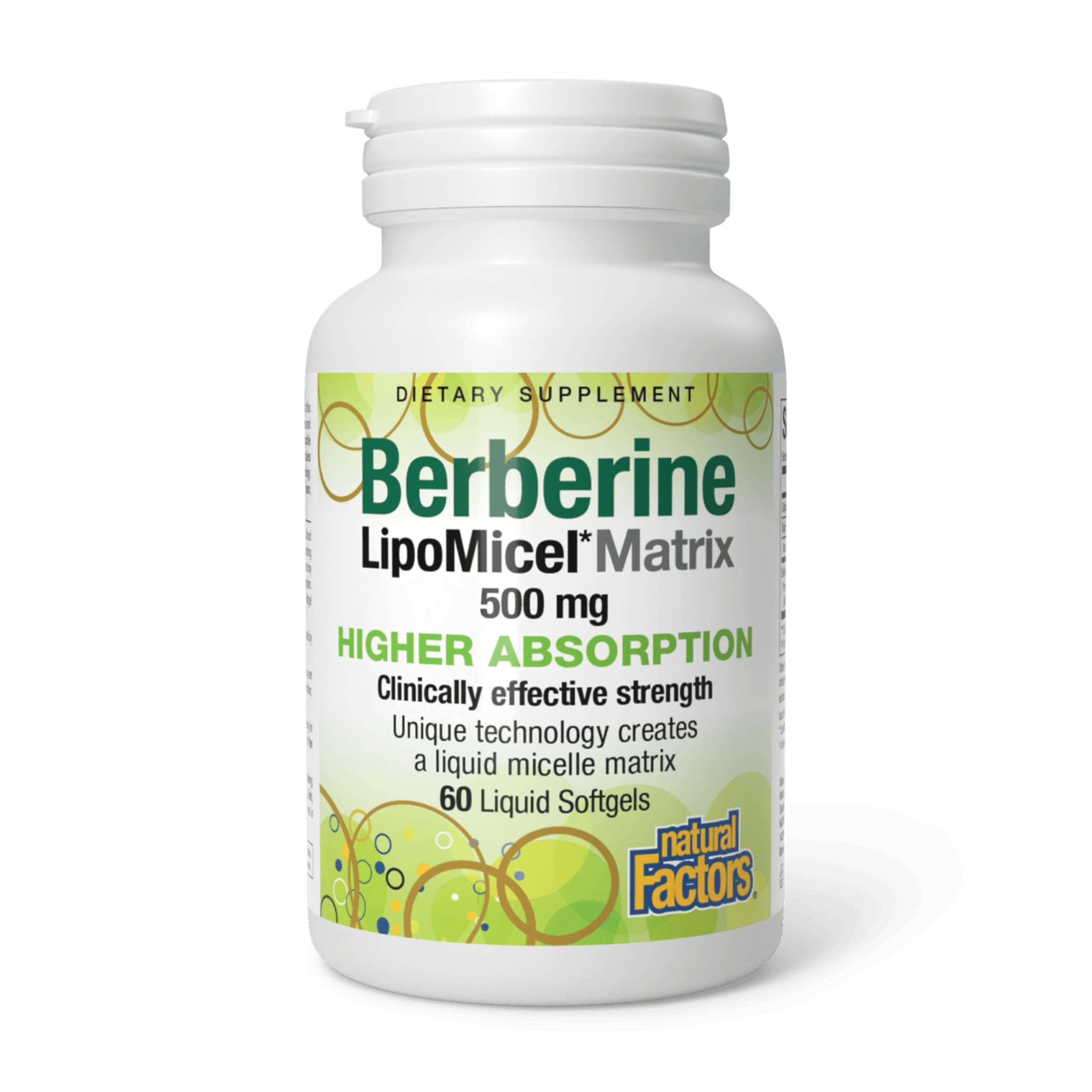 Natural Factors Berberine dans une bouteille, usage quotidien pratique.
