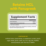 Natural Factors Betaine HCL 500 mg – boîte prête à être consommée lors des repas