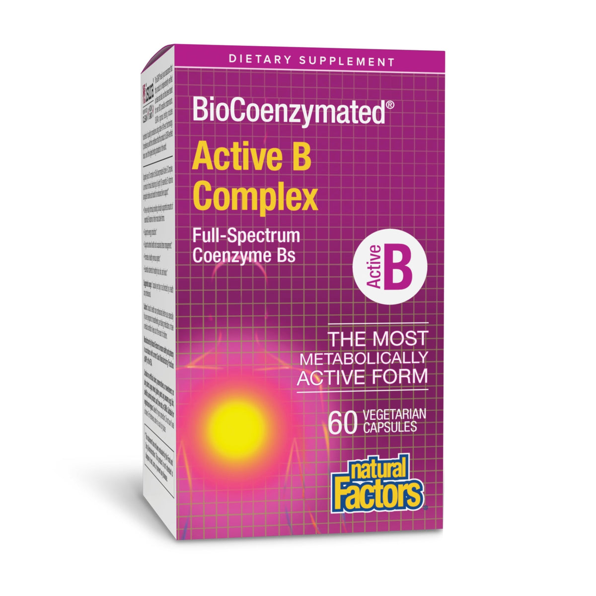 Natural Factors BioCoenzymated Active B Complex, bouteille, soutien énergie au quotidien.