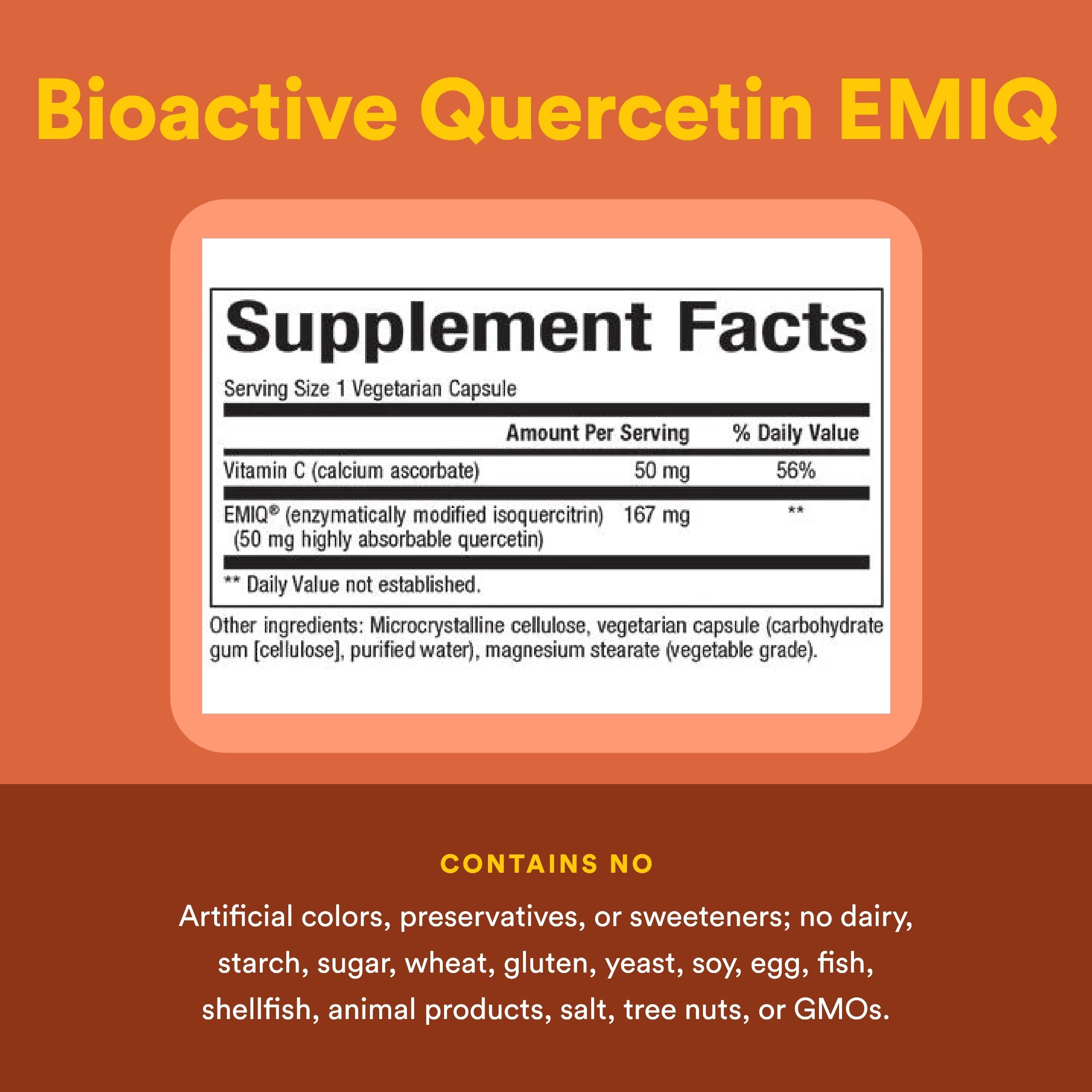 Emballage du Natural Factors Bioactive Quercetin EMIQ et design clair