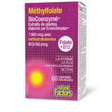 Natural Factors Biocoenzymated Methylfolate étiquette sécurité — contrôles OGM et contaminants.