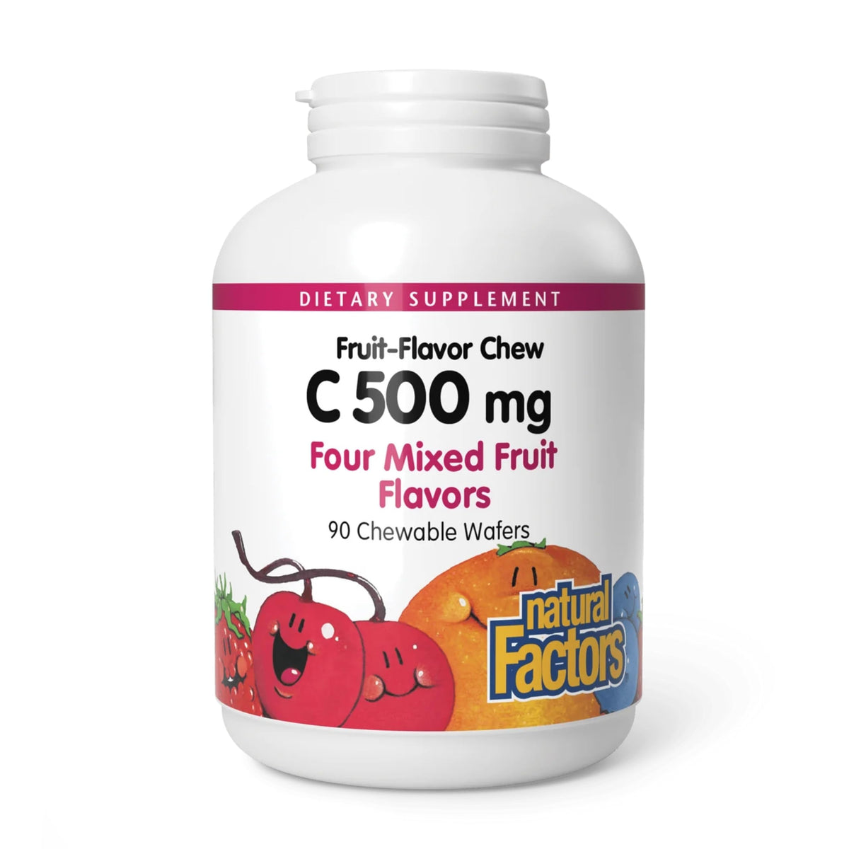 Natural Factors Enfants – galettes à mâcher vitamine C 500 mg, soutien potentiel immunitaire et dents