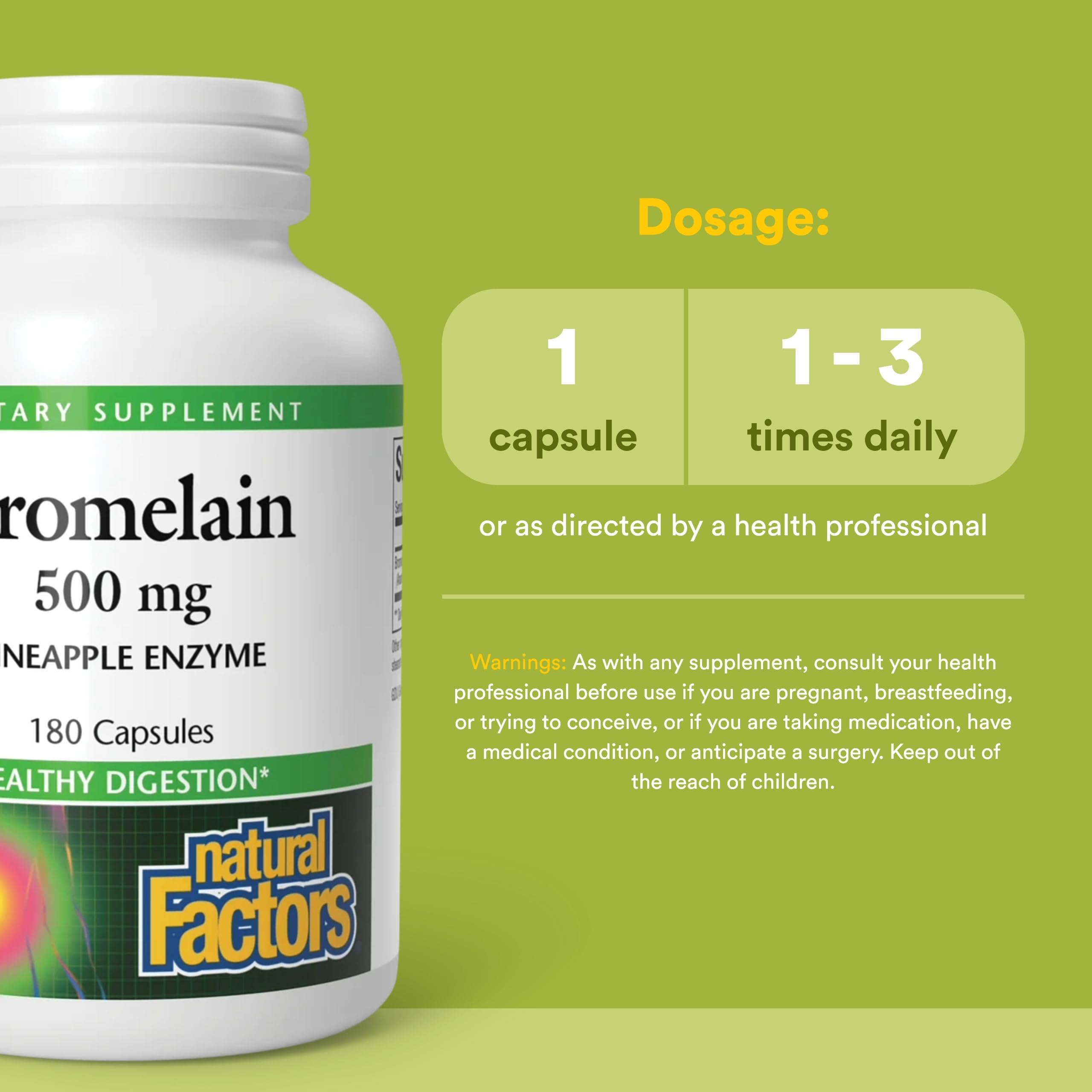 Natural Factors Bromélaïne – Tige d’ananas, source naturelle de l’enzyme.