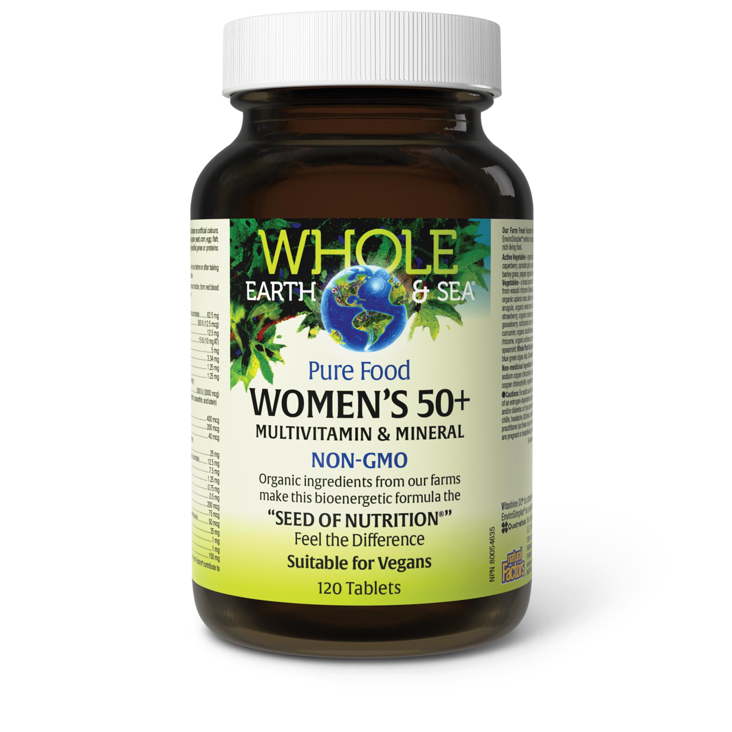 Natural Factors Whole Earth & Sea – focus sur calcium et sélénium pour les os et la fonction cellulaire.
