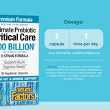 Natural Factors capsules végétariennes – supplément probiotique quotidien sans gélatine