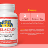 Celadrin Natural Factors gelules en gros plan et dosage facile.