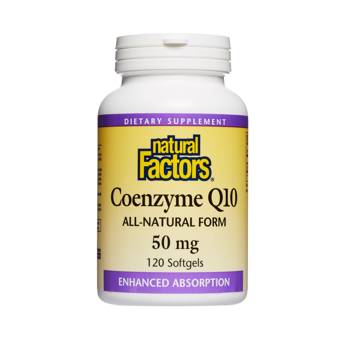 Natural Factors CoQ10 50 mg, gélules molles en bouteille favorisant l'énergie