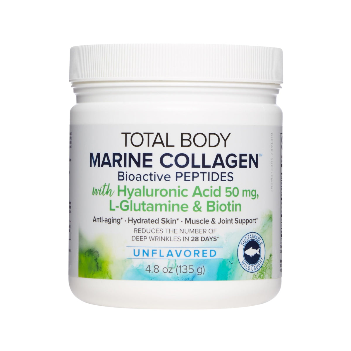Natural Factors Collagène Marin Total Corps – bouteille et poudre pour soutien potentiel de peau et cheveux.