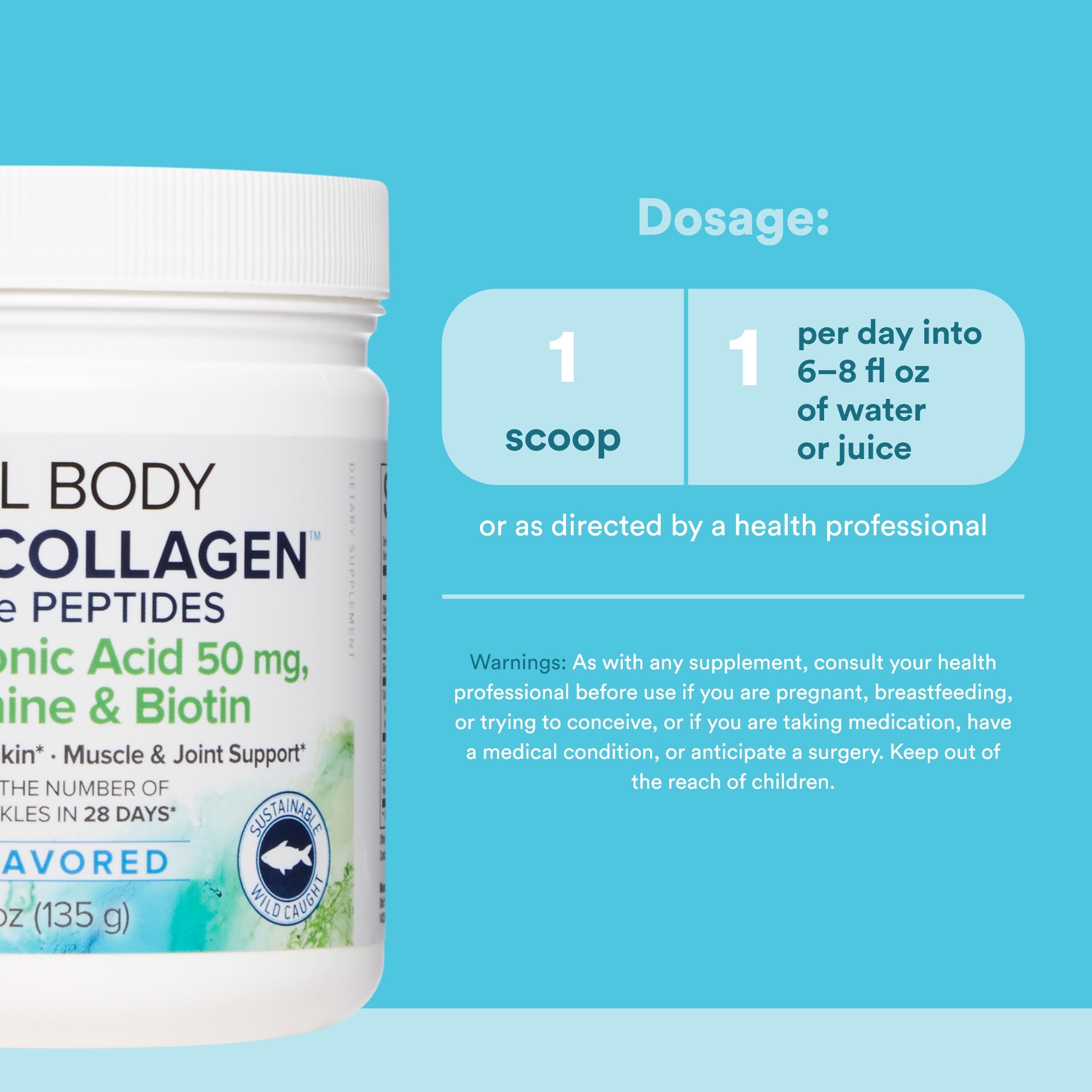 Collagène Marin Natural Factors se mélange facilement dans l'eau pour une routine quotidienne.