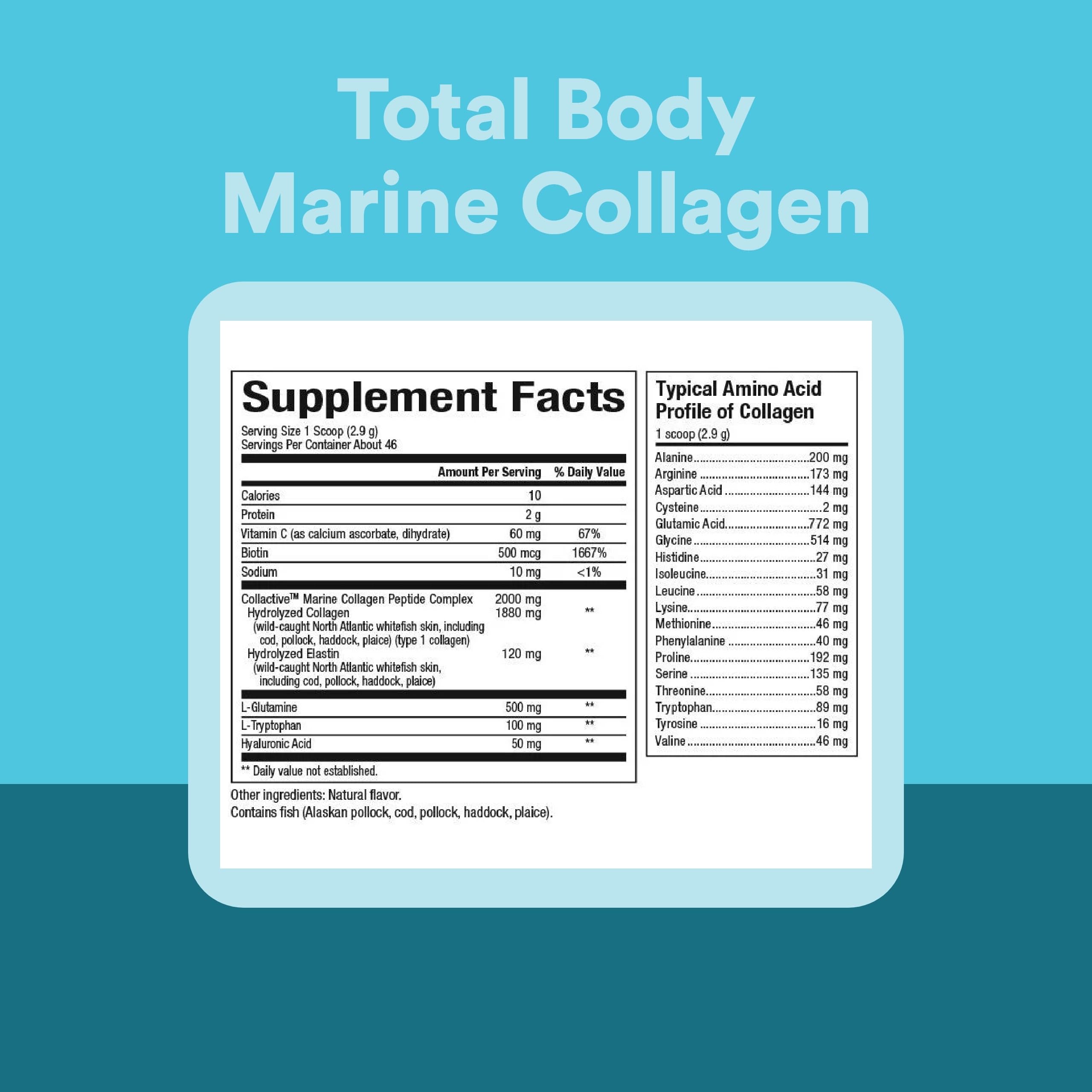 Collagène Marin Total Corps de Natural Factors nourrissant potentiellement peau et cheveux.