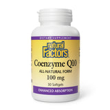 Natural Factors CoQ10 – bouteille énergie quotidienne et soutien antioxydant.