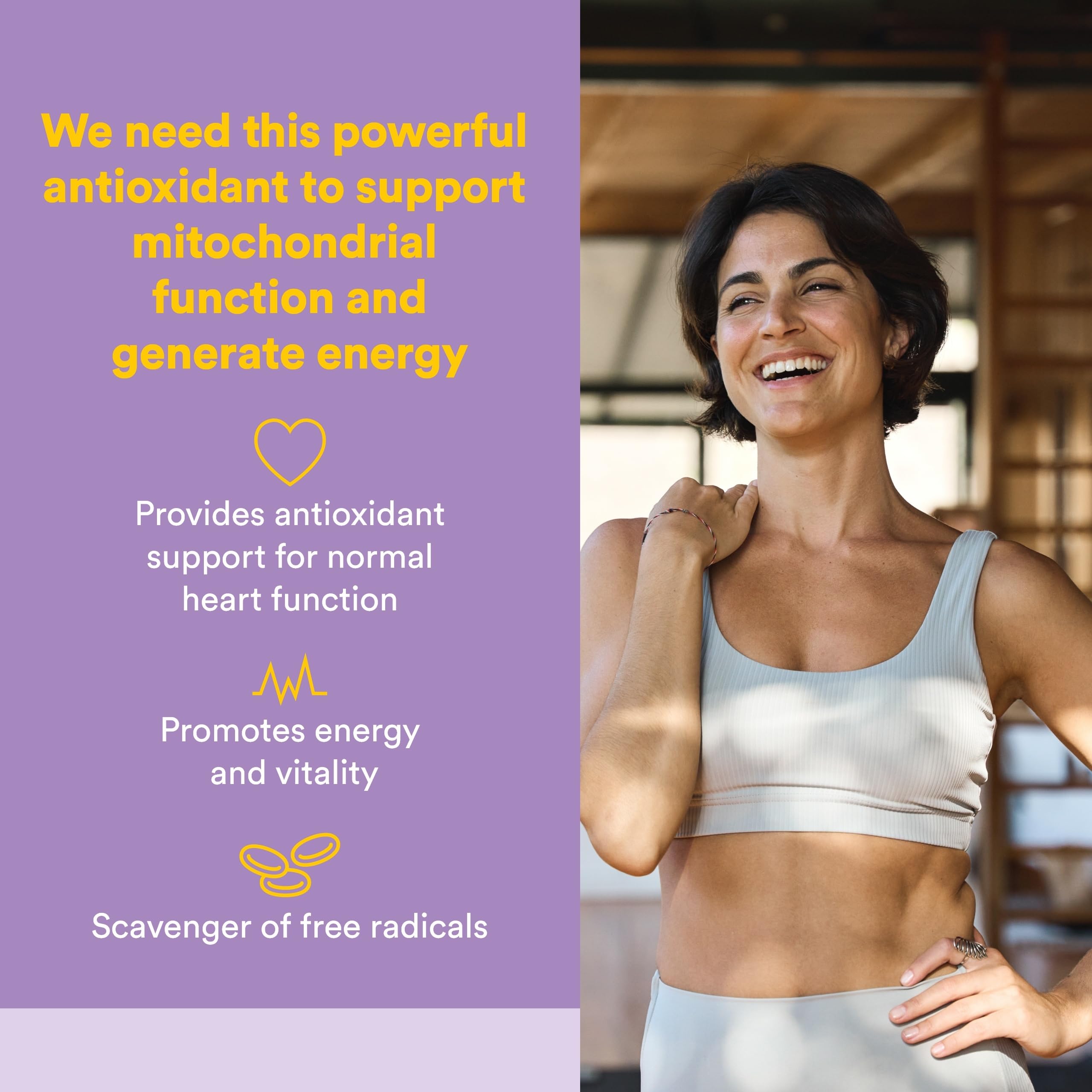 CoQ10 Natural Factors – capsules molles pour énergie soutenue au quotidien.