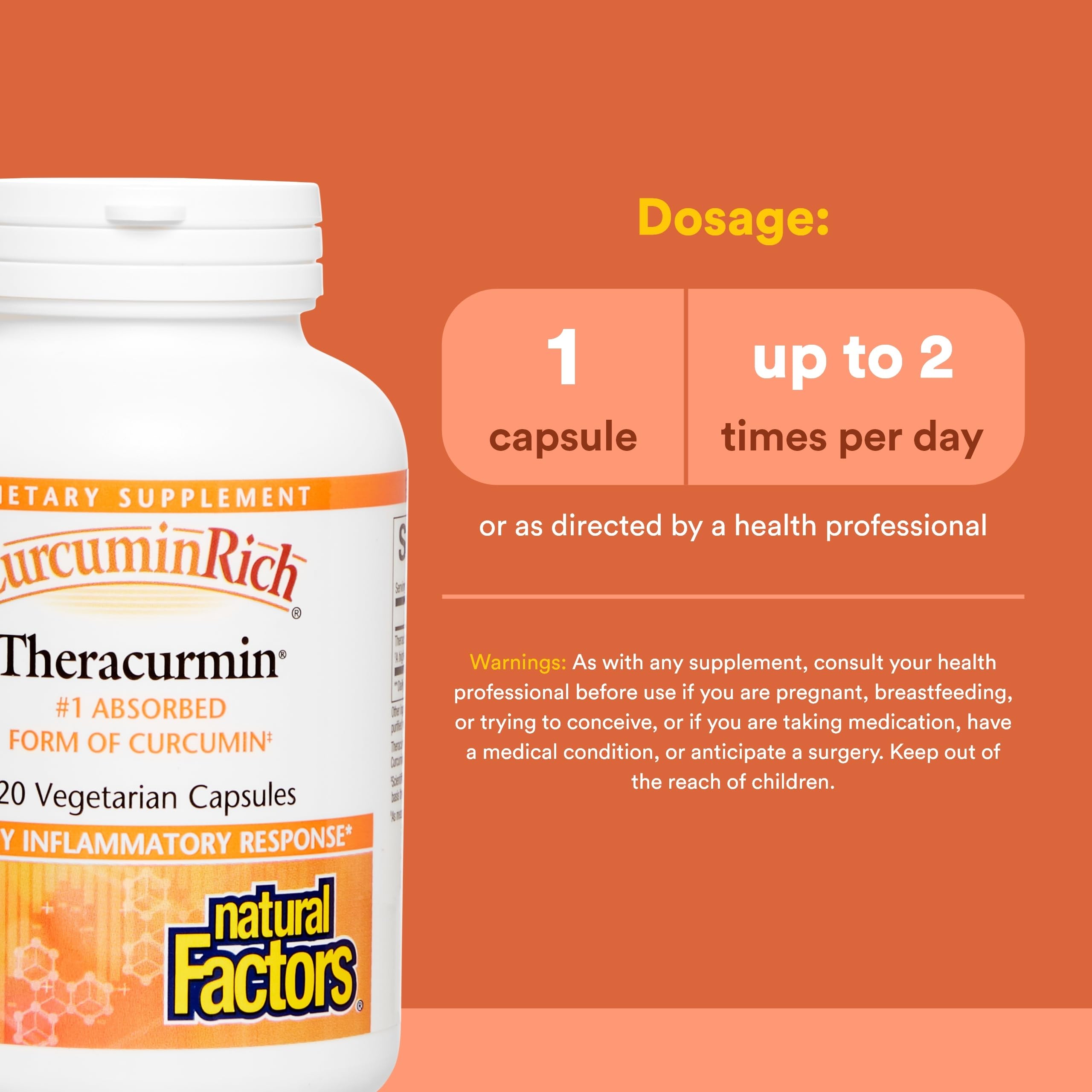 Natural Factors CurcuminRich Theracurmin – dose journalière recommandée emballage