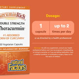 Étiquette CurcuminRich Theracurmin montrant le dosage journalier recommandé.