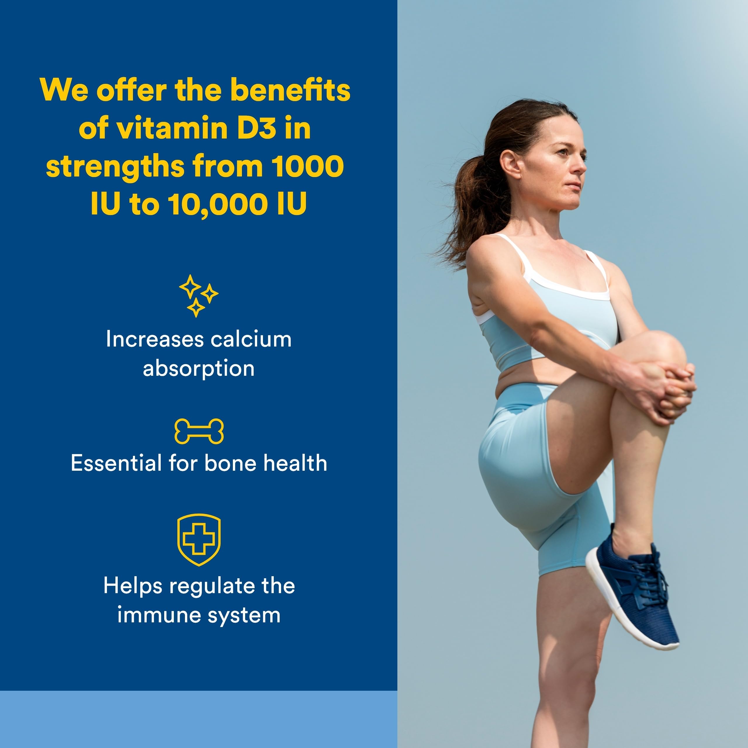 Natural Factors D3 1000 UI – tablettes faciles à prendre pour soutenir les os et les muscles.