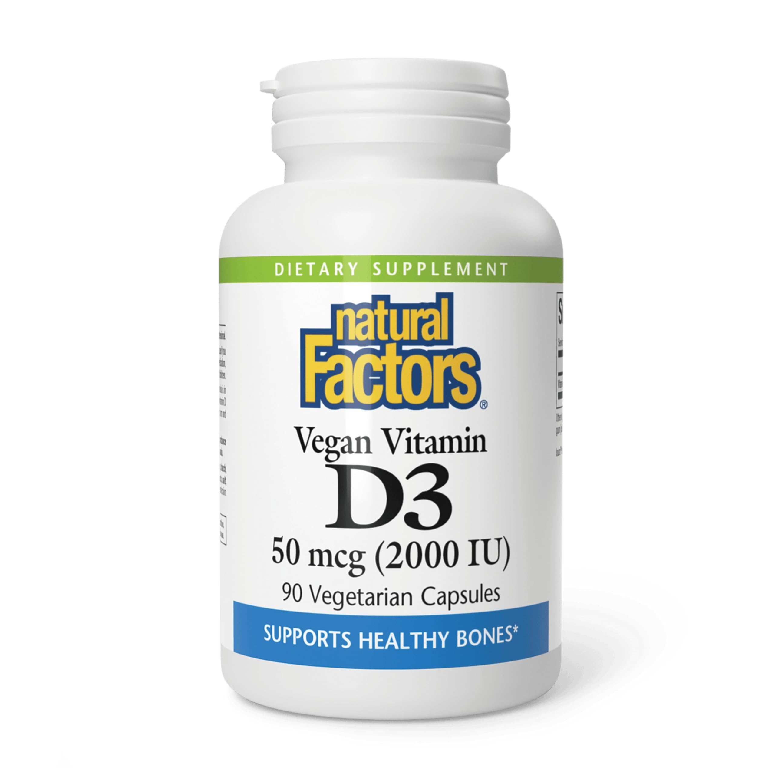 Natural Factors D3 2000 IU – bouteille claire, prise quotidienne facile