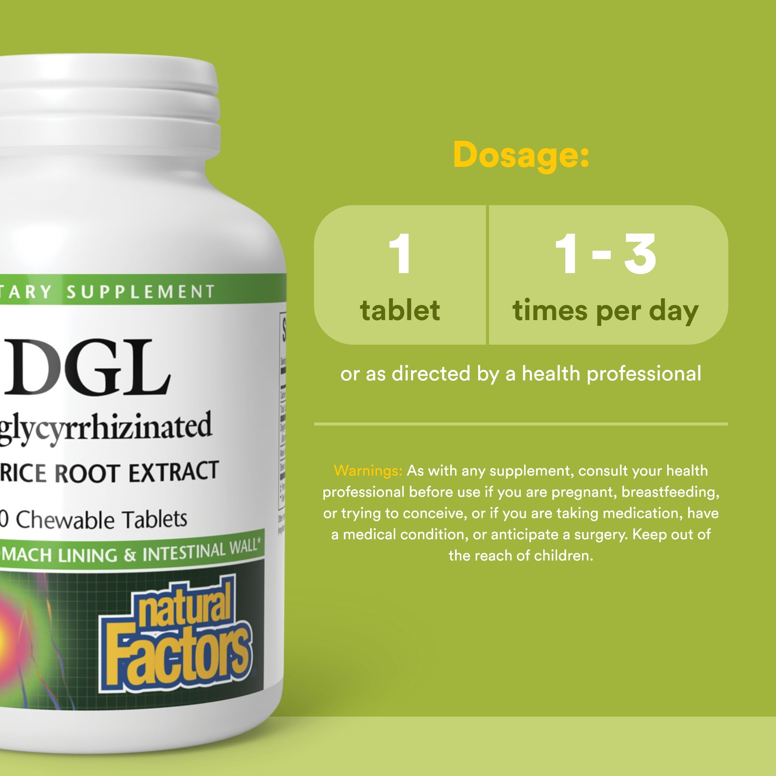 Natural Factors DGL barrière muqueuse estomacale renforcée sans glycyrrhizine