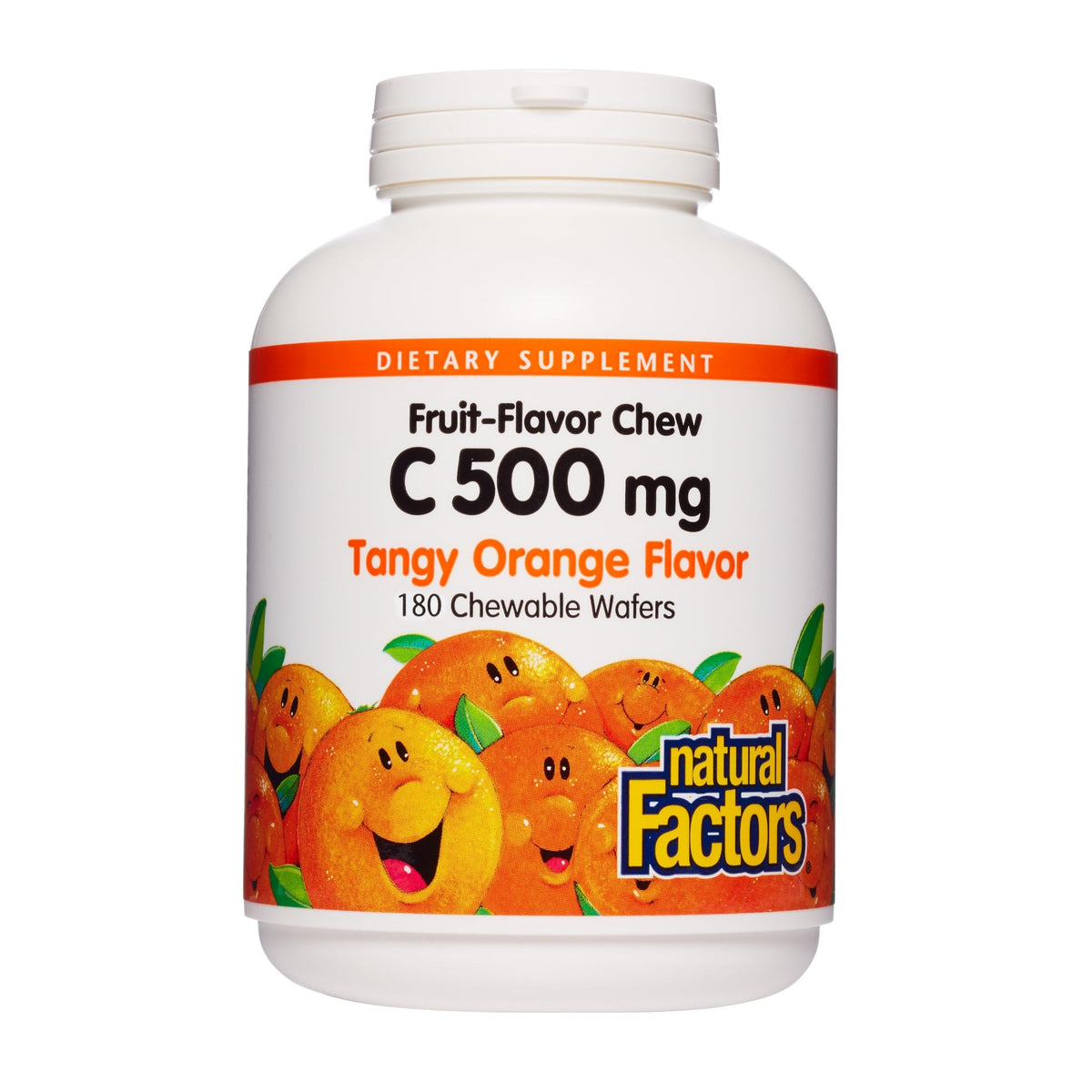 Emballage Natural Factors Kids Vitamin C, pratique pour les routines quotidiennes.