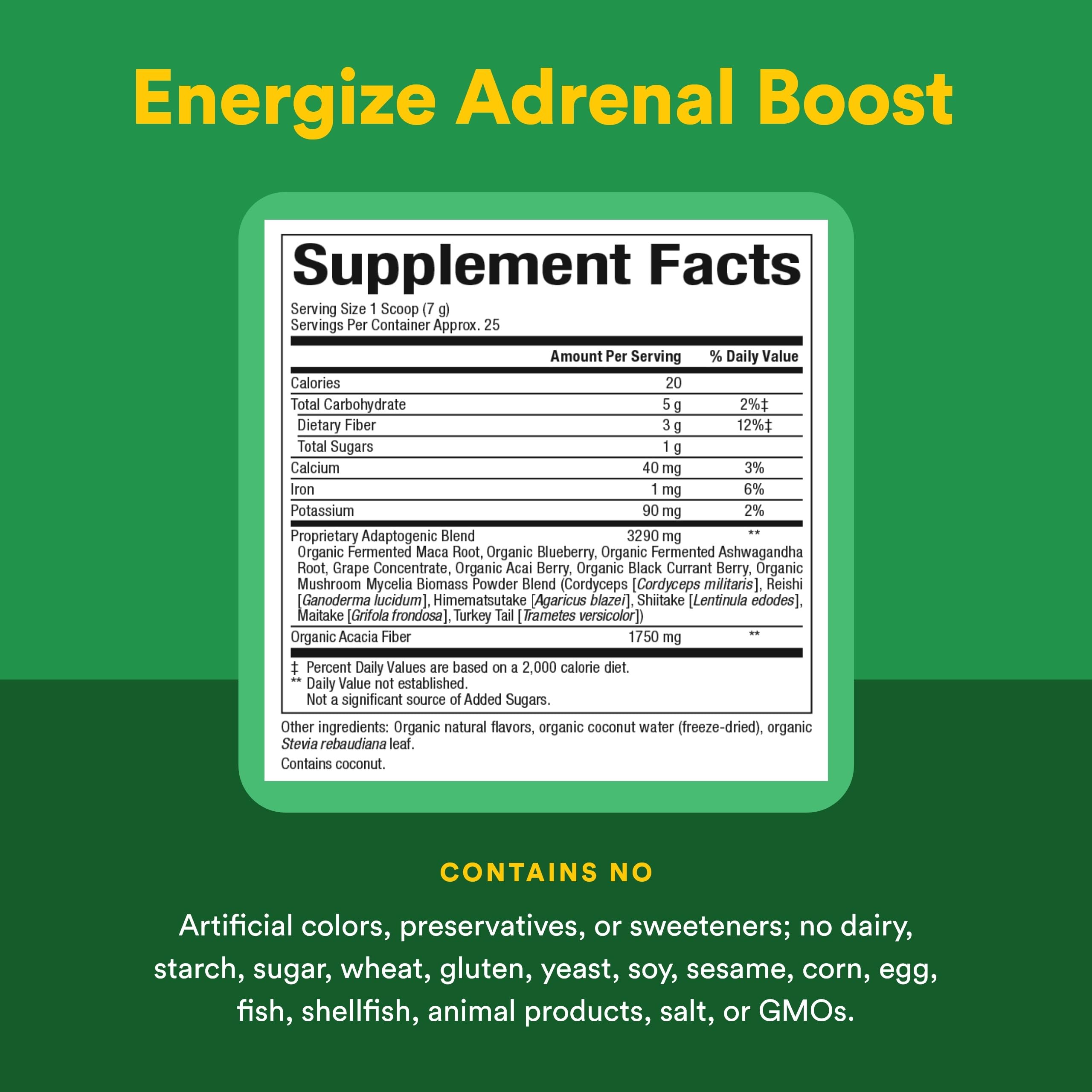 Natural Factors Energize Adrenal Boost, mélange de baies noires et cassis pour antioxydants.
