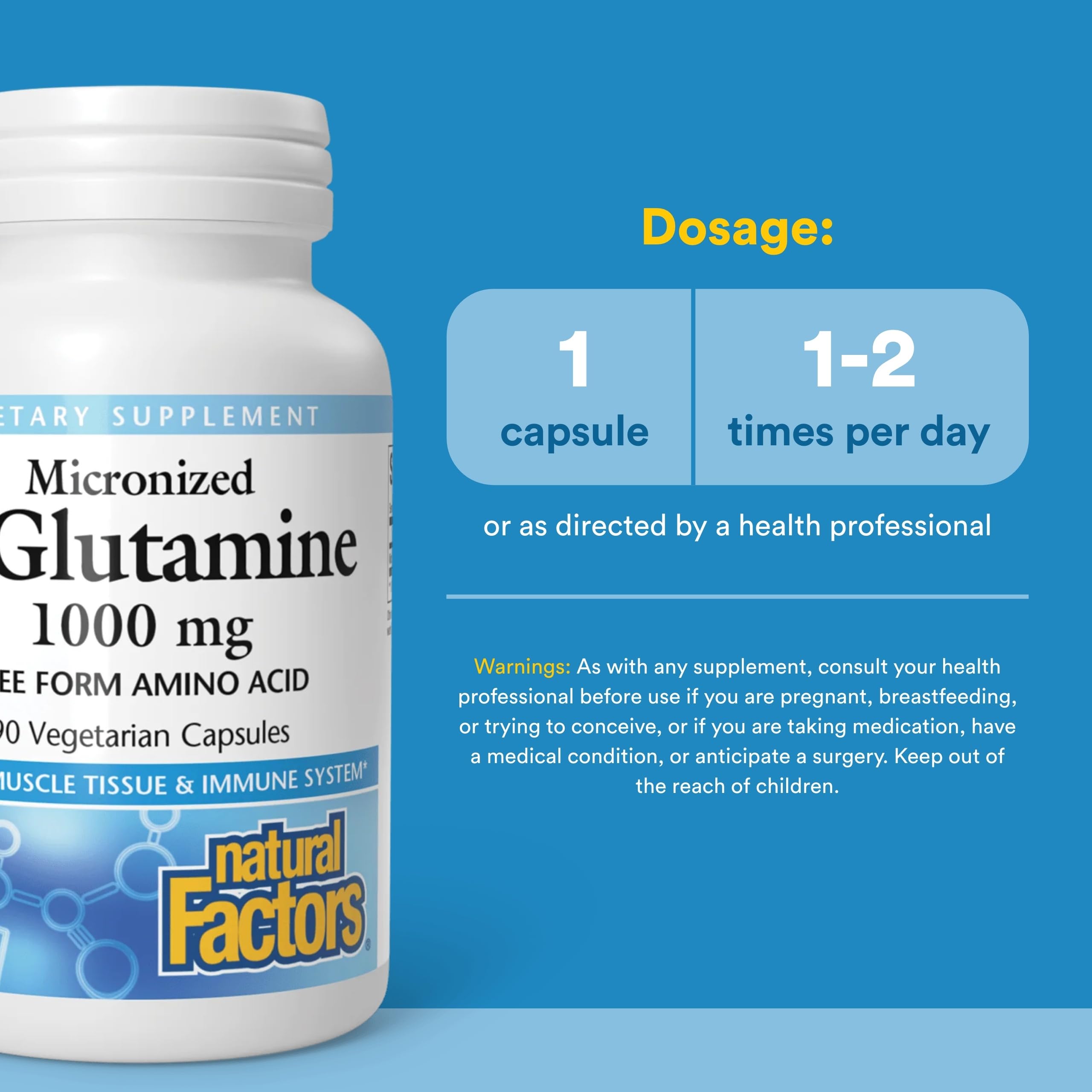 Étiquette pharmaceutique Natural Factors garantissant traçabilité et qualité.