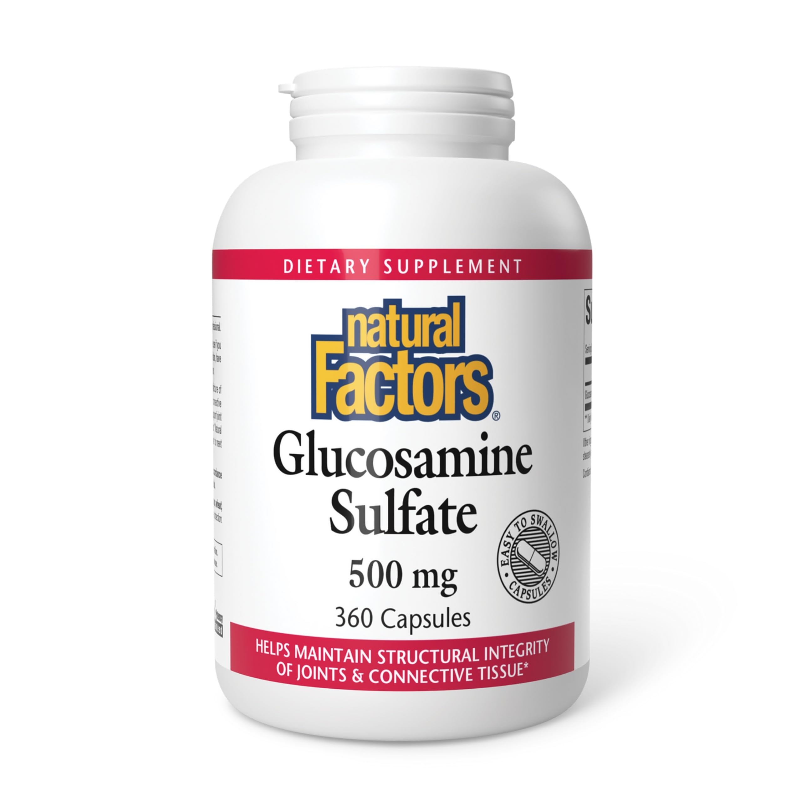 Natural Factors Glucosamine Sulfate – bouteille visible, soutien potentiel à la mobilité.