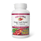 Natural Factors GrapseedRich bouteille-capsules : soutien antioxydant grâce à des capsules végétariennes faciles à avaler.