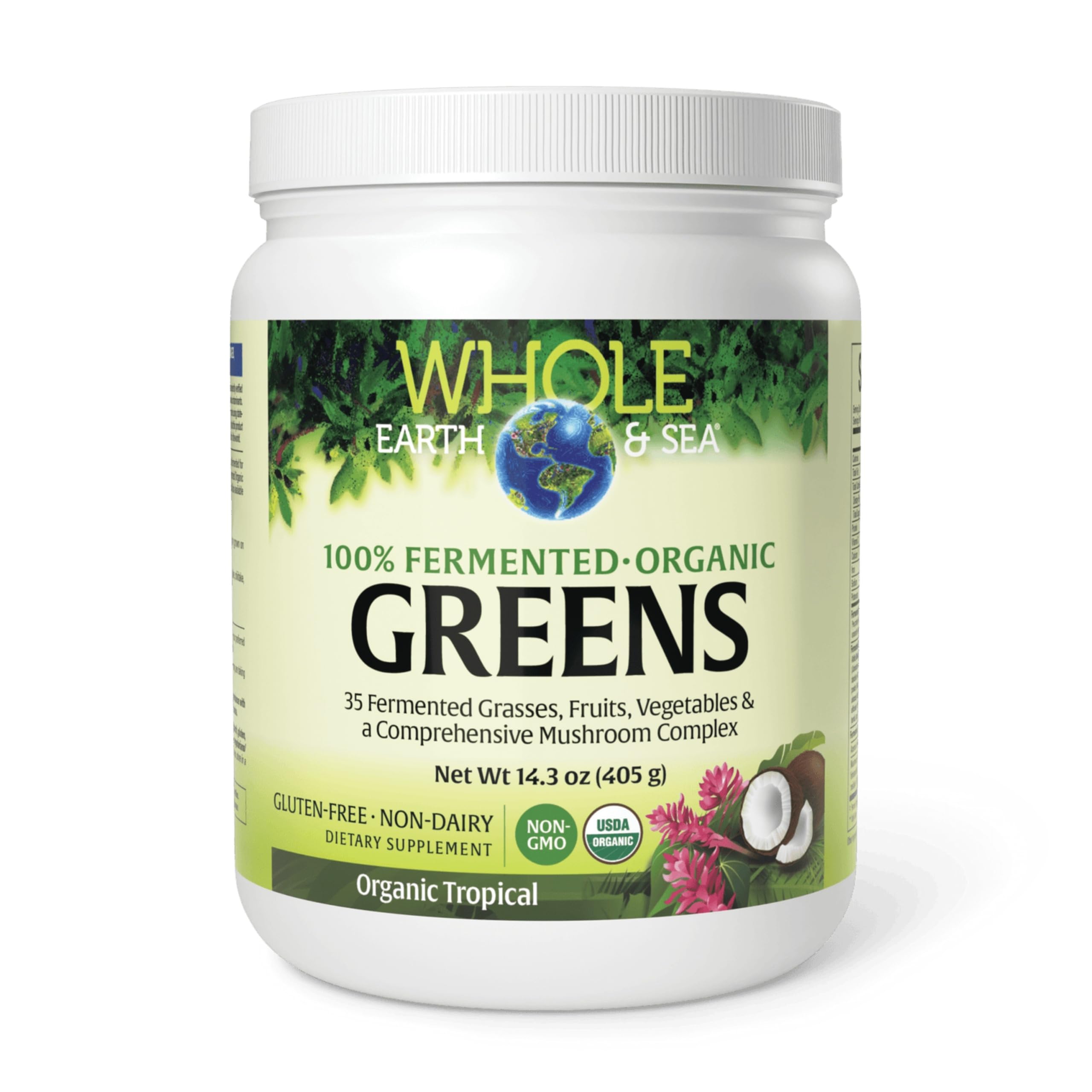 Natural Factors Whole Earth & Sea bouteille fermentee tropical soutient énergie durable.