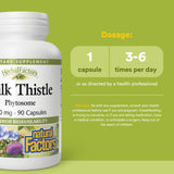Natural Factors HerbalFactors Phytosome: étiquette affichant les ingrédients et la formule.