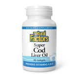 Natural Factors huile foie morue capsules: soutien immunitaire et vision saine.