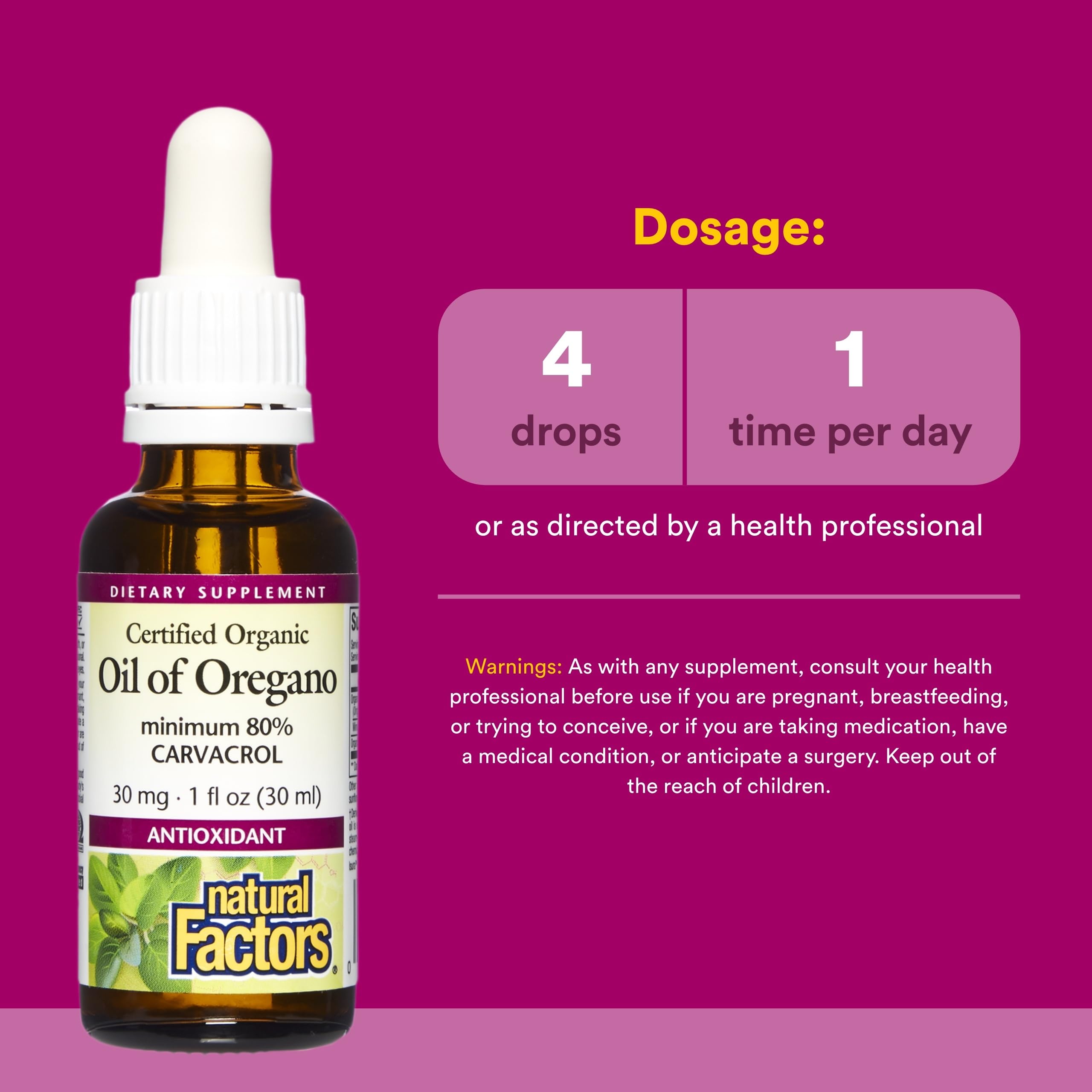 Natural Factors huile d'origan et huile d olive extra vierge biologique pour assimilation.